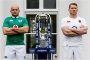 25 January 2017; Ireland's Rory Best, left, and England's Dylan Hartley in attendance at the 2017 RBS Six Nations Rugby Championship Launch at The Hurlingham Club in London. Photo by Paul Harding/Sportsfile
