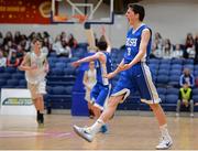 25 January 2017; James Connaire of St Joseph's Bish Galway reacts following a score for his team during the Subway All-Ireland Schools U16A Boys Cup Final match between St Joes Bish and St Malachys College at the National Basketball Arena in Tallaght, Co Dublin. Photo by Seb Daly/Sportsfile