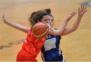 25 January 2017; Shauna Dooley of Scoil Chriost Ri Portlaoise in action against Tara Nealon of Crescent College Comprehensive during the Subway All-Ireland Schools U16A Girls Cup Final match between Crescent Comprehensive and Scoil Chriost Ri Portlaoise at the National Basketball Arena in Tallaght, Co Dublin. Photo by Eóin Noonan/Sportsfile