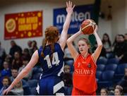 25 January 2017; Ciara Byrne of Scoil Chriost Ri Portlaoise in action against Aoife Morriseey of Crescent College Comprehensive during the Subway All-Ireland Schools U16A Girls Cup Final match between Crescent Comprehensive and Scoil Chriost Ri Portlaoise at the National Basketball Arena in Tallaght, Co Dublin. Photo by Seb Daly/Sportsfile