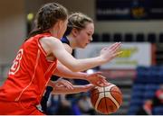 25 January 2017; Lauren Walsh of Crescent College Comprehensive in action against Rachel Gylnn of Scoil Chriost Ri Portlaoise during the Subway All-Ireland Schools U16A Girls Cup Final match between Crescent College Comprehensive and Scoil Chriost Ri Portlaoise at the National Basketball Arena in Tallaght, Co Dublin. Photo by Seb Daly/Sportsfile