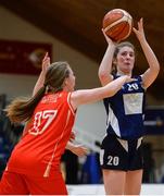25 January 2017; Laura Stapleton of Crescent College Comprehensive in action against Sarah Fleming of Scoil Chriost Ri Portlaoise during the Subway All-Ireland Schools U16A Girls Cup Final match between Crescent College Comprehensive and Scoil Chriost Ri Portlaoise at the National Basketball Arena in Tallaght, Co Dublin. Photo by Seb Daly/Sportsfile