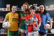 25 January 2017; LGFA footballers, from left, Geraldine McLaughlin of Donegal, Sarah Rowe of Mayo, Jess O'Shea of Cork and Sinéad Goldrick of Dublin announce Lidl Ireland's second year of partnership with the Ladies Gaelic Football Association. Following on from the phenomenal success of the #SeriousSupport campaign last year which saw the retailer pledge to invest over €1.5 million in Ladies Gaelic Football in year one, Lidl today commits to the same level of support for the season ahead. The next phase of the campaign is entitled &quot;Serious Starts Here&quot; and sees Lidl investing further in the LGFA where it counts most - at local level and in the community. This is where serious support is born and nurtured - through the dedication of a local community. It all begins with a school or a club and Lidl wants to help make the support for players strong from the start so young female talent is given its best chance. The first phase of the campaign will see an above the line regional campaign launched featuring 8 counties. The creative will show a county player, a player from their club and a player from their school, with the tagline &quot;Serious Starts Here&quot;. Throughout the year then Lidl will run various initiatives for the benefit of clubs and schools, following on from the successful kit donations. Lidl Head Office, Tallaght, Dublin. Photo by Sam Barnes/Sportsfile