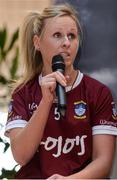 25 January 2017; LGFA footballer Fiona Claffey of Westmeath announces Lidl Ireland's second year of partnership with the Ladies Gaelic Football Association. Following on from the phenomenal success of the #SeriousSupport campaign last year which saw the retailer pledge to invest over €1.5 million in Ladies Gaelic Football in year one, Lidl today commits to the same level of support for the season ahead. The next phase of the campaign is entitled &quot;Serious Starts Here&quot; and sees Lidl investing further in the LGFA where it counts most - at local level and in the community. This is where serious support is born and nurtured - through the dedication of a local community. It all begins with a school or a club and Lidl wants to help make the support for players strong from the start so young female talent is given its best chance. The first phase of the campaign will see an above the line regional campaign launched featuring 8 counties. The creative will show a county player, a player from their club and a player from their school, with the tagline &quot;Serious Starts Here&quot;. Throughout the year then Lidl will run various initiatives for the benefit of clubs and schools, following on from the successful kit donations. Lidl Head Office, Tallaght, Dublin. Photo by Sam Barnes/Sportsfile