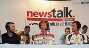 20 June 2011; Newstalk 106-108 fm’s Off the Ball presenter, Eoin McDevit, left, with former Donegal GAA star Manus Boyle, centre, and Donegal footballer Karl Lacey at the Newstalk 106-108 fm’s Off the Ball presenter exclusive live broadcast of Ireland’s most popular sports radio show ‘Off the Ball’ at Dom Breslin's bar, on Monday June 20th. The live broadcast is part of the ‘Off the Ball Roadshow with Ulster Bank’ which gives people an opportunity to see the hit show broadcast live from popular GAA haunts across the country throughout the 2011 All-Ireland Senior Championships. Ulster Bank is also celebrating its three-year extended sponsorship of the GAA Football All-Ireland Championship with the introduction of a major new club focused initiative, called ‘Ulster Bank GAA Force’. The initiative will support local GAA clubs across the country by giving them the opportunity to refurbish and upgrade their facilities. For further information, checkout www.ulsterbank.com/gaa. Off the Ball Roadshow with Ulster Bank, Dom Breslin’s Bar, Donegal. Picture credit: Oliver McVeigh / SPORTSFILE