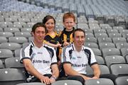 21 June 2011; Ulster Bank GAA stars Michael Fennelly, left, and John Gardnier pictured with pupils Shauna Murray and Rory McMahon, from St. Patricks Primary School, Crossmaglen, Co. Armagh, in Croke Park as part of the Ulster Bank/Irish News competition where five lucky classes won a school trip of a lifetime which included a tour of the famous Croke Park Stadium while also meeting some of the biggest GAA stars in the country. Croke Park, Dublin. Picture credit: Barry Cregg / SPORTSFILE