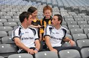 21 June 2011; Ulster Bank GAA stars Michael Fennelly, left, and John Gardnier pictured with pupils Shauna Murray and Rory McMahon, from St. Patricks Primary School, Crossmaglen, Co. Armagh, in Croke Park as part of the Ulster Bank/Irish News competition where five lucky classes won a school trip of a lifetime which included a tour of the famous Croke Park Stadium while also meeting some of the biggest GAA stars in the country. Croke Park, Dublin. Picture credit: Barry Cregg / SPORTSFILE