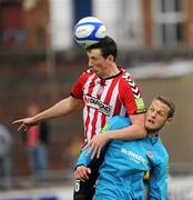 21 June 2011; Shane McEleney, Derry City, in action against Mathew Blinkhorn, Sligo Rovers. Airtricity League Premier Division, Derry City v Sligo Rovers, Brandywell, Derry. Picture credit: Oliver McVeigh / SPORTSFILE
