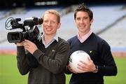 22 June 2011; Former Galway hurler Ollie Canning, left, and Kildare footballer Anthony Rainbow in attendance at the launch of Season Two of Round the Square and the unveiling of the 2011 GAA.ie Championship Columnists. Round the Square will be aired weekly on gaa.ie with each episode available every Thursday at midday, starting with the first episode on Thursday, 30th June, right through until the end of both the Hurling and Football Championships. Croke Park, Dublin. Picture credit: Brendan Moran / SPORTSFILE