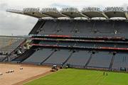 22 June 2011; A general view as workers relay the pitch at Croke Part after the recent Take That concert. Croke Park, Dublin. Picture credit: Brendan Moran / SPORTSFILE
