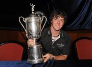 22 June 2011; Golfer Rory McIlroy with the US Open Championship trophy on his return home following his victory in the Congressional Country Club, Bethesda, Maryland, last weekend. Holywood Golf Club, Holywood, Co. Down. Picture credit: Oliver McVeigh / SPORTSFILE