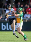 23 June 2011; Eanna Murphy, Offaly, in action against Danny Sutcliffe, Dublin. Bord Gais Energy Leinster GAA U-21 Hurling Championship 2011 Semi-Final, Dublin v Offaly, Parnell Park, Donnycarney, Co. Dublin. Picture credit: Matt Browne / SPORTSFILE