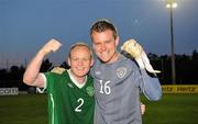23 June 2011; Republic of Ireland players, from Cork, Ken Hoey, left, and Brendan O'Connell celebrate after victory over Belgrade, Serbia. 2010/11 UEFA Regions' Cup Finals, Group B, Belgrade, Serbia v Leinster & Munster, Republic of Ireland, Estádio Municipal, Vila Verde, Portugal. Picture credit: Diarmuid Greene / SPORTSFILE