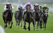 24 June 2011; Sceal Nua, centre, with Niall McCullagh up, on their way to winning the Today FM Handicap. Horse Racing, The Curragh Racecourse, Co. Kildare. Picture credit: Matt Browne / SPORTSFILE