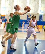 25 June 2011; Eileen Hayes, Team Ireland, from Kill, Co. Waterford, in action against Besna Soyal, Turkey, during a divisioning game. 2011 Special Olympics World Summer Games, OAKA Olympic Indoor Hall, Athens Olympic Sport Complex, Athens, Greece. Picture credit: Ray McManus / SPORTSFILE