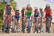 25 June 2011; Ireland's Aileen Morrison, from Derry, fourth from right, in action during the Elite Women's race. Aileen finished in 14th position, in a time of 2:07:28. 2011 Pontevedra ETU Triathlon European Championships - Elite Women, Pontevedra, Spain. Picture credit: Stephen McCarthy / SPORTSFILE