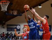 25 January 2017; Emanual Anaba of Colaiste Choilm Ballincollig in action against Matt Treacy of St Aidans CBS during the Subway All-Ireland Schools U19A Boys Cup Final match between Colaiste Choilm Ballincollig and St Aidans CBS at the National Basketball Arena in Tallaght, Co Dublin. Photo by Seb Daly/Sportsfile