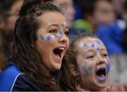 25 January 2017; Colaiste Choilm Ballincollig supporters Aoife O'Sullivan, left, and Ava Neilon, right celebrate after their team score a basket during the Subway All-Ireland Schools U19A Boys Cup Final match between Colaiste Choilm Ballincollig and St Aidans CBS at the National Basketball Arena in Tallaght, Co Dublin. Photo by Eóin Noonan/Sportsfile