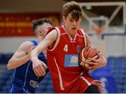 25 January 2017; Cameron McCormack of St Aidans CBS in action against Jack Lynch of Colaiste Choilm Ballincollig during the Subway All-Ireland Schools U19A Boys Cup Final match between Colaiste Choilm Ballincollig and St Aidans CBS at the National Basketball Arena in Tallaght, Co Dublin. Photo by Seb Daly/Sportsfile