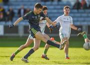 27 January 2017; Robert Forde of Moate Community School, Westmeath, in action against Eóin O'Leary of St Peter's College, Wexford, during the Top Oil Leinster Colleges Senior A Football Final match between Moate Community School and St. Peter's College at O'Moore Park in Portlaoise, Co. Laois. Photo by Matt Browne/Sportsfile