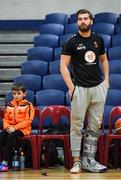 28 January 2017; Mayo footballer and EJ Sligo All Stars player Aidan O'Shea, right, watches the Hula Hoops President's Cup Final match between Neptune and EJ Sligo All Stars at National Basketball Arena in Tallaght, Co. Dublin. Photo by Brendan Moran/Sportsfile