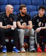 28 January 2017; Mayo footballer and EJ Sligo All Stars player Aidan O'Shea, centre, watches the Hula Hoops President's Cup Final match between Neptune and EJ Sligo All Stars at National Basketball Arena in Tallaght, Co. Dublin. Photo by Brendan Moran/Sportsfile