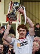 28 January 2017; Peter Harte of Tyrone celebrates with the Dr McKenna cup after the Bank of Ireland Dr. McKenna Cup Final match between Tyrone and Derry at Pairc Esler in Newry, Co. Down. Photo by Oliver McVeigh/Sportsfile