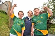 25 June 2011; Meath supporters Annette Coyle, with Evan, left, and Emmett Manning, all from Oldcastle, Co. Meath. GAA Football All-Ireland Senior Championship Qualifier Round 1, Louth v Meath, Kingspan Breffni Park, Co. Cavan. Picture credit: David Maher / SPORTSFILE
