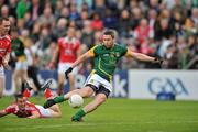 25 June 2011; Cian Ward, Meath, shoots to score his side's fourth goal. GAA Football All-Ireland Senior Championship Qualifier Round 1, Louth v Meath, Kingspan Breffni Park, Co. Cavan. Picture credit: David Maher / SPORTSFILE