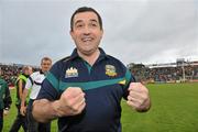 25 June 2011; Meath manager Seamus McEnaney celebrates at the end of the game. GAA Football All-Ireland Senior Championship Qualifier Round 1, Louth v Meath, Kingspan Breffni Park, Co. Cavan. Picture credit: David Maher / SPORTSFILE
