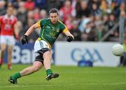 25 June 2011; Cian Ward, Meath, shoots to score his side's fourth goal. GAA Football All-Ireland Senior Championship Qualifier Round 1, Louth v Meath, Kingspan Breffni Park, Co. Cavan. Picture credit: David Maher / SPORTSFILE