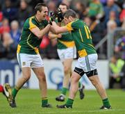 25 June 2011;Cian Ward, right, Meath, celebrates with team-mate Graham Reilly, after scoring his side's fourth goal. GAA Football All-Ireland Senior Championship Qualifier Round 1, Louth v Meath, Kingspan Breffni Park, Co. Cavan. Picture credit: David Maher / SPORTSFILE
