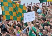 25 June 2011;  Meath supporters hold up a banner during the game. GAA Football All-Ireland Senior Championship Qualifier Round 1, Louth v Meath, Kingspan Breffni Park, Co. Cavan. Picture credit: David Maher / SPORTSFILE