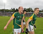 25 June 2011; Joe Sheridan, left, Meath, celebrates with Nigel Crawford at the end of the game. GAA Football All-Ireland Senior Championship Qualifier Round 1, Louth v Meath, Kingspan Breffni Park, Co. Cavan. Picture credit: David Maher / SPORTSFILE