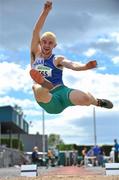 26 June 2011; Eoin Hannon, from Tullamore Harriers A.C., in action during the U23 Mens Long Jump during Woodie’s DIY Junior and U23 Championships. Tullamore Harriers AC, Tullamore, Co. Offaly. Picture credit: Barry Cregg / SPORTSFILE