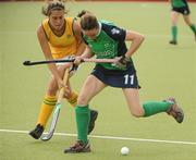 26 June 2011; Jean McDonnell, Ireland, in action against Lisa Marie Deetlefs, South Africa. ESB Electric Ireland Champions Challenge Finals, Ireland v South Africa, National Hockey Stadium, UCD, Belfield, Co. Dublin. Picture credit: Ray Lohan / SPORTSFILE