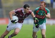 26 June 2011; Johnny Duane, Galway, in action against Richie Feeney, Mayo. Connacht GAA Football Senior Championship Semi-Final, Mayo v Galway, McHale Park, Castlebar, Co. Mayo. Picture credit: Matt Browne / SPORTSFILE