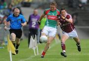 26 June 2011; Alan Feeney, Mayo, in action against Mark Hehir, Galway. Connacht GAA Football Senior Championship Semi-Final, Mayo v Galway, McHale Park, Castlebar, Co. Mayo. Picture credit: Ray Ryan / SPORTSFILE