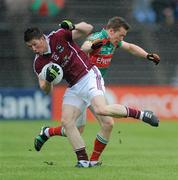 26 June 2011; Gareth Bradshaw, Galway, in action against Donal Vaughan, Mayo. Connacht GAA Football Senior Championship Semi-Final, Mayo v Galway, McHale Park, Castlebar, Co. Mayo. Picture credit: Ray Ryan / SPORTSFILE