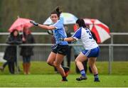 29 January 2017; Niamh McEvoy of Dublin in action against Josephine Fitzpatrick of Monaghan during the Lidl Ladies Football National League Round 1 match between Dublin and Monaghan at Naomh Mearnóg in Portmarnock, Co Dublin. Photo by David Fitzgerald/Sportsfile
