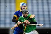 29 January 2017; Kevin Farrell of Carrickshock in action against Stephen Griffey of Robert Emmets during the AIB GAA Hurling All-Ireland Intermediate Club Championship Semi-Final match between Carrickshock and Robert Emmets at O'Moore Park in Portlaoise, Co Laois. Photo by Ramsey Cardy/Sportsfile