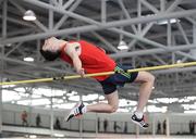 29 January 2017; Caolan O'Callaghan of Tír Chonaill AC, Co Donegal  competing in the Men U23 High Jump during the Irish Life Health National Junior & U23 Indoor Championships at AIT International Arena in Athlone, Co Westmeath. Photo by Sam Barnes/Sportsfile