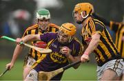29 January 2017; David Redmond of Wexford in action against Ollie Walsh of Kilkenny during the Bord na Mona Walsh Cup Semi-Final match between Wexford and Kilkenny at O'Kennedy Park in New Ross, Co Wexford. Photo by Matt Browne/Sportsfile