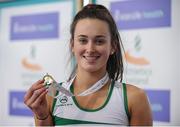 29 January 2017; Junior Women's 60m winner Ciara Neville of Emerald A.C., Co. Limerick, during the Irish Life Health National Junior & U23 Indoor Championships at AIT International Arena in Athlone, Co Westmeath. Photo by Sam Barnes/Sportsfile