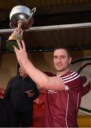 29 January 2017; Gary O'Donnell of Galway lifts the cup following the Connacht FBD League Final match between Roscommon and Galway at Kiltoom in Co Roscommon. Photo by Stephen McCarthy/Sportsfile