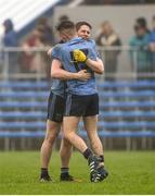 29 January 2017; Lee Keegan and Colm Moran of Westport celebrate at the final whistle of the AIB GAA Football All-Ireland Intermediate Club Championship Semi-Final between Kenmare Shamrocks and Westport at Cusack Park in Ennis, Co Clare. Photo by Diarmuid Greene/Sportsfile