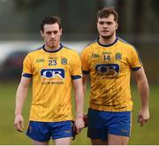 29 January 2017; Conor Devaney, left, and Ultan Harney of Roscommon following the Connacht FBD League Final match between Roscommon and Galway at Kiltoom in Co Roscommon. Photo by Stephen McCarthy/Sportsfile