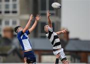 29 January 2017; Grellan Murray of Belvedere College contests a lineout against Ben Crowley of St Andrew's College during the Bank of Ireland Leinster Schools Senior Cup Round 1 match between St Andrew’s College and Belvedere College at Donnybrook Stadium in Dublin. Photo by Daire Brennan/Sportsfile