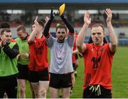 29 January 2017; Glenbeigh-Glencar players including Darran O'Sullivan and goalkeeper Rory O'Connor applaud supporters after the AIB GAA Football All-Ireland Junior Club Championship Semi-Final between Glenbeigh-Glencar and Louisburgh at Cusack Park in Ennis, Co Clare. Photo by Diarmuid Greene/Sportsfile