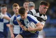 29 January 2017; Hugh Black of St Andrew’s College is tackled by Max Kearney of Belvedere College during the Bank of Ireland Leinster Schools Senior Cup Round 1 match between St Andrew’s College and Belvedere College at Donnybrook Stadium in Dublin. Photo by Daire Brennan/Sportsfile